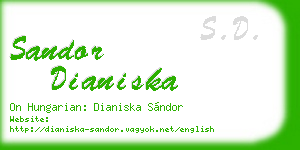 sandor dianiska business card