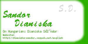 sandor dianiska business card
